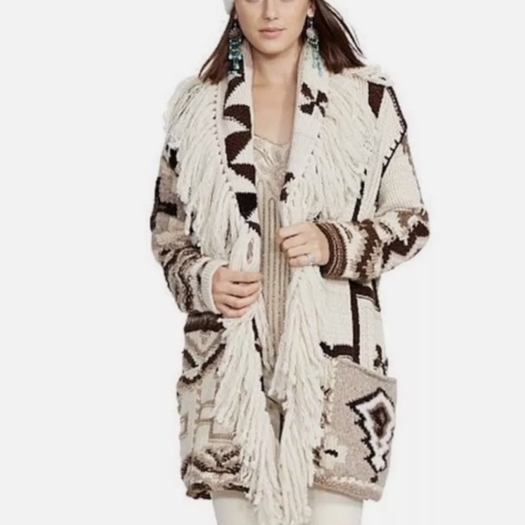 Ralph Lauren Jackets & Blazers - NWT Polo Ralph Lauren Aztec Southwestern Sweater with Fringe